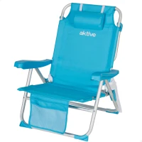 Silla Playa Baja Plegable Multiposición Aktive, 49x58x80 Cm, Azul(m-1)