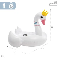 Flotador Piscina Cisne INTEX con Asas, 142x137x99 Cm, Blanco(m-4)