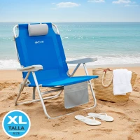 Silla de Playa Mochila XL Plegable 55x66x86 Cm, Azul(m-2)