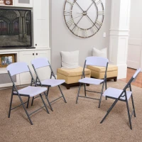 Silla Plegable Ultrarresistente con Protección UV 48x50,5x84,5 Cm, Blanca(m-5)