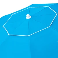 Sombrilla Playa Antiviento 8 Varillas, Ø220 Cm, Mástil Regulable 28/32 Mm, Azul(m-5)