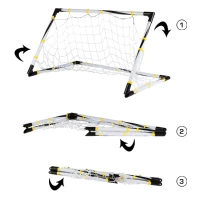 Portería de Fútbol Plegable con Accesorios, 90x59x59 Cm, Blanco(m-4)