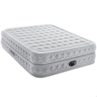 Colchón Hinchable Doble Supreme Air-Flow Fiber-Tech, 152x203x51 Cm, Gris(m-1)