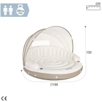 Isla Hinchable Intex con Toldo Desmontable, 199x150 Cm, Crema y Blanca(m-4)