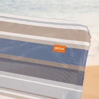 Silla Plegable de Playa Alta Reclinable 5 Posiciones, 47x62x90 Cm, Azul y Gris(m-7)