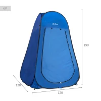 Tienda Cambiador Pop-Up Sin Suelo, Poliéster 170T UV50, 120x120x190 Cm, Azul(m-4)