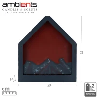 Chimenea Eléctrica LED Minimalista Pentagonal, 20x14x23 Cm, Negro(m-5)