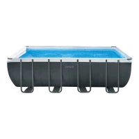 Piscina Desmontable Rectangular Ultra XTR INTEX con Depuradora 5.700 L/h, 549x274x132 Cm, Azul/Gris(m-8)