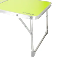Mesa Plegable Aktive Aluminio y Tablero MDF, 60x40x25 Cm, Verde(m-3)