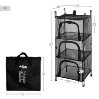 Organizador Armario Colgante Plegable 3 Niveles, 40x4x40 Cm, Gris(m-4)