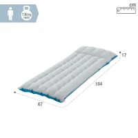 Colchoneta Hinchable Individual INTEX Camping Mats, 67x184x17 Cm, Gris y Azul(m-4)