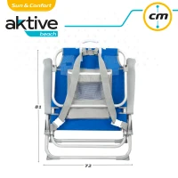 Silla de Playa Mochila XL Plegable 55x66x86 Cm, Azul(m-8)