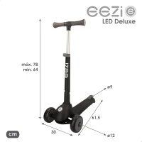 Patinete 3 Ruedas Infantil Plegable con Ruedas Luminosas, 30x61,5x64-78 Cm, Negro(m-8)