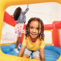 Saltador Hinchable Intex con Suelo Inflable y Red Reforzada, 174x174x112 Cm, Rojo, Amarillo y Azul(m-6)