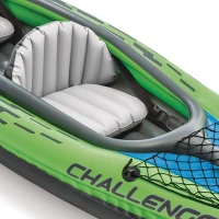 Kayak Hinchable Challenger K2 2 Plazas I-Beam y Suelo Hinchable, 351x76x38 Cm, Verde, Negro y Azul(m-2)