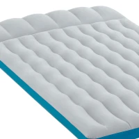 Colchoneta Hinchable Doble Intex Camping 127x193x24 Cm, Gris y Azul(m-7)