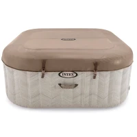 Spa Hinchable 4 Personas Chevron Deluxe, 175x175x71 Cm, Marrón(m-5)