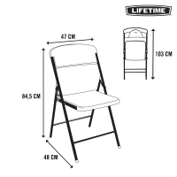 Silla Plegable Ultrarresistente con Protección UV 48x50,5x84,5 Cm, Blanca(m-8)