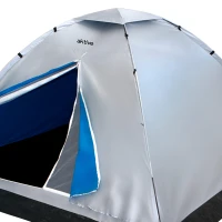 Tienda de Campaña 4 Personas Impermeable, 205x205x130 Cm, Gris y Azul(m-2)