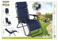 Silla Plegable Gravedad Cero con Estructura de Acero, 86,5x13,5x67 Cm, Azul(m-9)