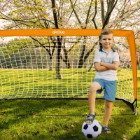 Portería de Fútbol Plegable Aktive Sports, 200x100x100 Cm, Negro y Naranja(m-6)