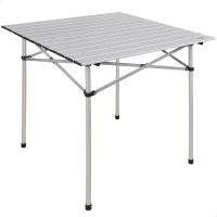 Mesa Camping Plegable de Aluminio Ligero, 70x70x70 Cm, Gris(m-1)