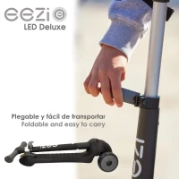Patinete 3 Ruedas Infantil Plegable con Ruedas Luminosas, 30x61,5x64-78 Cm, Negro(m-7)