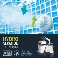 Depuradora Arena Krystal Clear 3.500 L/h 90W para Piscinas Hasta 17.000 L, 47x37,5x33 Cm, Gris(m-5)