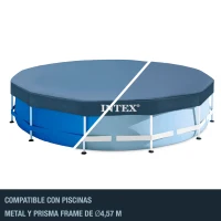 Cobertor Piscina Circular Intex para Metal y Prisma Frame, 457x457x25 Cm, Azul Marino(m-7)