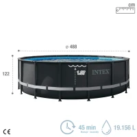 Piscina Elevada Redonda con Depuradora de Arena, 488x122 Cm, Gris Oscuro(m-4)