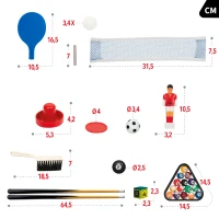 Mesa Multijuegos 4 en 1 de Madera, 87x43x73 Cm, Marrón(m-5)