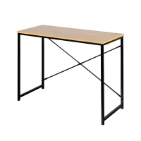 Escritorio Industrial de Melamina con Estructura de Acero, 100x40x70 Cm, Negro(m-1)