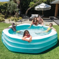 Piscina Hinchable Familiar Octogonal Intex, 254x254x56 Cm, Azul(m-5)