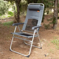 Silla Plegable Jardín Aktive Reclinable 6 Posiciones, 58x11x94 Cm, Gris(m-7)
