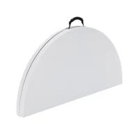Mesa Redonda Plegable Polietileno de Alta Densidad 43 Mm, 122x122x74 Cm, Blanco(m-2)