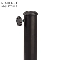 Base para Sombrilla Poliresina Rosca Ajustable 35/48 Mm, 45x45x33 Cm, Negro(m-5)