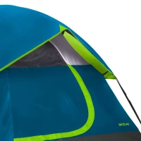 Tienda de Campaña Iglú 4 Personas Doble Techo, 240x210x130 Cm, Verde Fosforito, Azul, Gris y Negro(m-6)