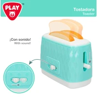 Set Tostadora y Hervidor de Juguete Interactivo, 34,5x9,5x19,5 Cm, Azul Pastel(m-2)