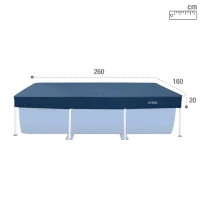 Cobertor Piscina Rectangular Vinilo Resistente con Drenaje, 270x163x20 Cm, Azul(m-4)