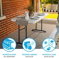 Mesa Plegable Lifetime Patas Abatibles, 152x76x74 Cm, Blanco(m-5)