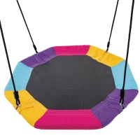 Columpio Infantil INTEX Nido y Cadenas Ajustables, 254x235x200 Cm, Verde, Azul y Naranja(m-5)