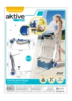 Carro de Playa Convertible 2 en 1 Aluminio Plegable, 47x76x100 Cm, Azul(m-8)