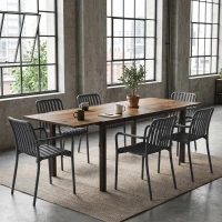 Outsunny Masă Extensibilă pentru Terasă cu Margini din aluminiu, 160/240x90x74 cm, Maro(m-15)