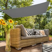 Toldo Vela Rectangular de Poliéster 160 G/m², 200x300x0 Cm, Gris Antracita(m-2)