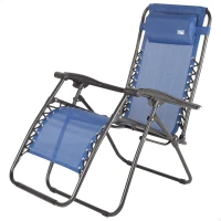 Silla Plegable Gravedad Cero con Estructura de Acero, 86,5x13,5x67 Cm, Azul(m-1)