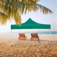 Cenador Plegable Ajustable en Altura, 300x300x220/320 Cm, Verde(m-2)