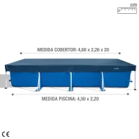 Cobertor Rectangular Intex con Voladizo 20 Cm, 460x226 Cm, Azul Marino(m-4)