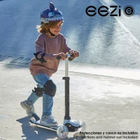 Patinete 3 Ruedas con Luces Personalizables, Manillar Regulable, 29x60,5x66,5-76,5 Cm, Blanco(m-2)