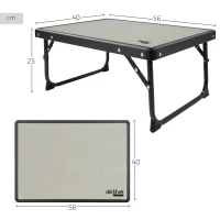 Mesa Plegable Baja Aktive, 56x40x25 Cm, Gris y Negro(m-4)