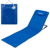 Esterilla Plegable de Playa Respaldo Reclinable 3 Posiciones Cojín Bolsillo, 48x131x55 Cm, Azul